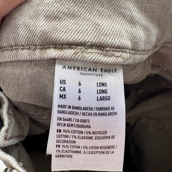 American Eagle Outfitters Women Light Wash Wide Leg Jeans Stretch Long Size 6 - Picture 6 of 9